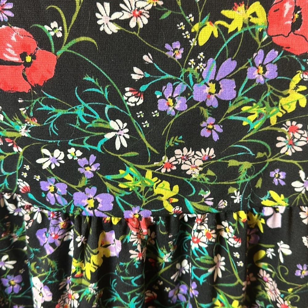 Lauren Conrad Floral Cap Sleeve Dress Black Floral - Picture 5 of 8